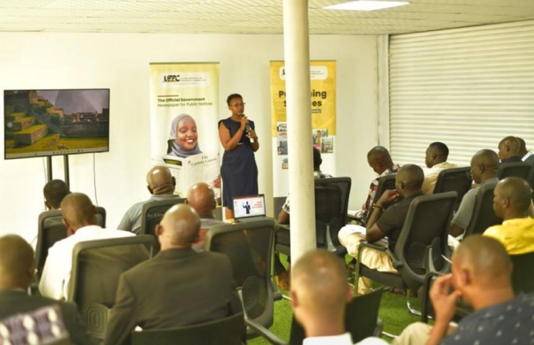 Director Business Development Ms Rebecca Nyakairu addresses sales agents during the training.
